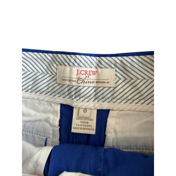 J CREW Women's  Blue 100% Cotton Chino Shorts Size 0 - Picture 4 of 6